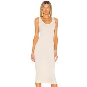Enza Costa Tank Midi Dress in Natural - XS